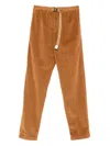 White Sand Corduroy Belted Trousers In Brown