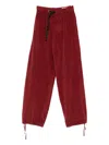 White Sand Drawstring-waist Corduroy Pants In Brown