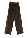 White Sand Drawstring-waist Pants In Brown