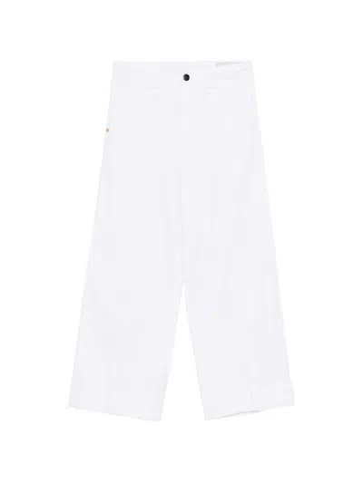 White Sand Turn-up Trousers In White