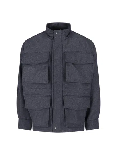 White Sand Utility Field Jacket In Grey