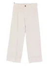 White Sand Button-fastening Belt-loops Trousers In Neutral