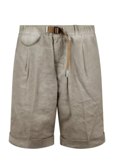 White Sand Washed Linen Shorts In Neutral