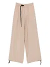 White Sand Beige Wide-leg Trousers In Neutral