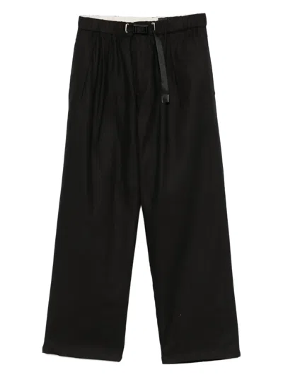 White Sand Wide-leg Trousers In Black