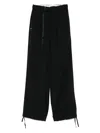 White Sand Wide-leg Trousers In Black