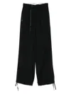 White Sand Wide-leg Trousers In Black