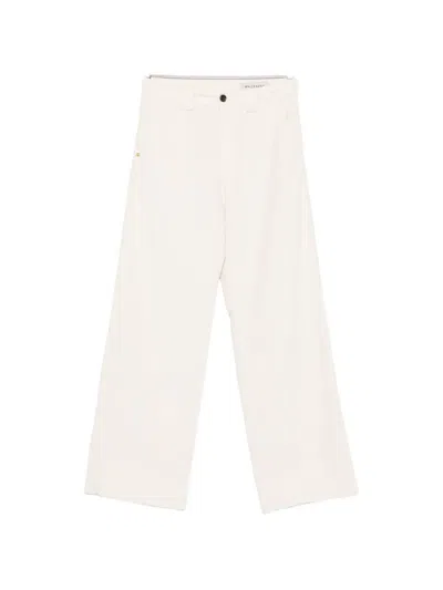 White Sand Wide-leg Trousers In Neutral
