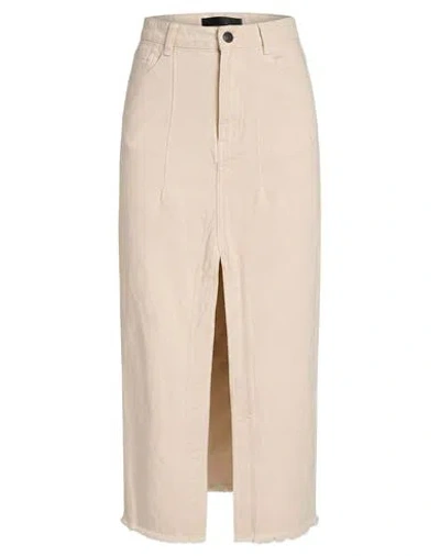 White Sand Woman Denim Skirt Cream Size 4 Cotton