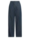 White Sand Woman Jeans Blue Size 8 Cotton, Linen In Blue