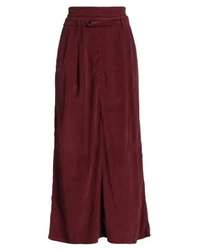 White Sand Woman Maxi Skirt Burgundy Size 6 Cotton, Tencel In Brown