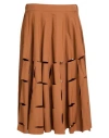 White Sand Woman Midi Skirt Camel Size 6 Cotton, Nylon In Brown