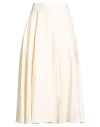 White Sand Woman Midi Skirt Ivory Size 4 Cotton, Nylon In White
