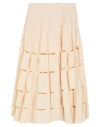 White Sand Woman Midi Skirt Ivory Size 6 Cotton, Nylon In White