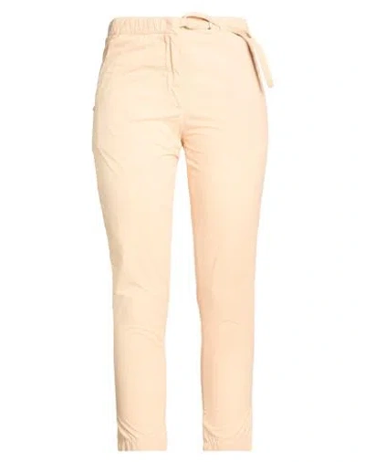 White Sand Woman Pants Apricot Size 6 Cotton In Orange