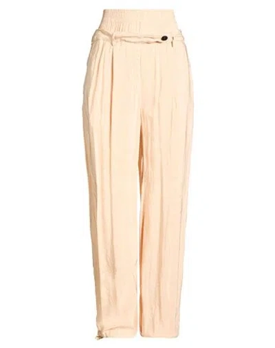 White Sand Woman Pants Apricot Size 8 Viscose, Rayon, Linen In Orange