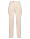 White Sand Woman Pants Beige Size 1 Cotton, Elastane