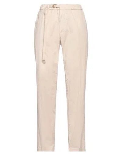 White Sand Woman Pants Beige Size 1 Cotton, Elastane