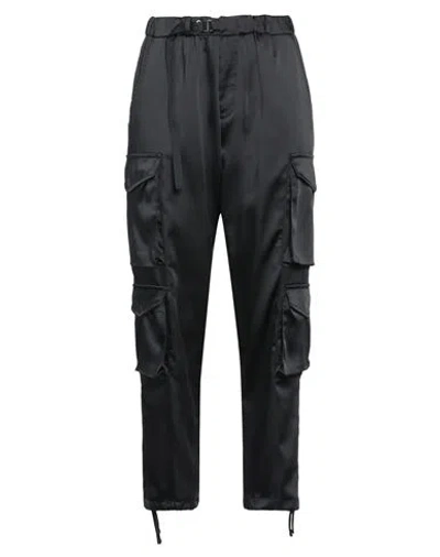 White Sand Woman Pants Black Size 1 Polyester, Elastane