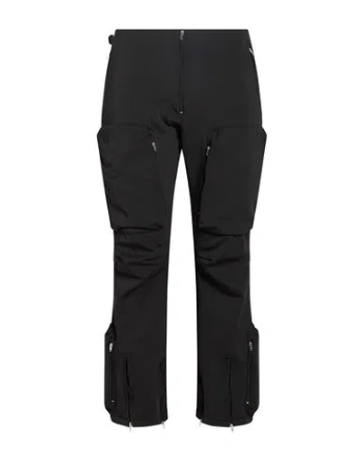 White Sand Woman Pants Black Size 4 Polyester, Elastane