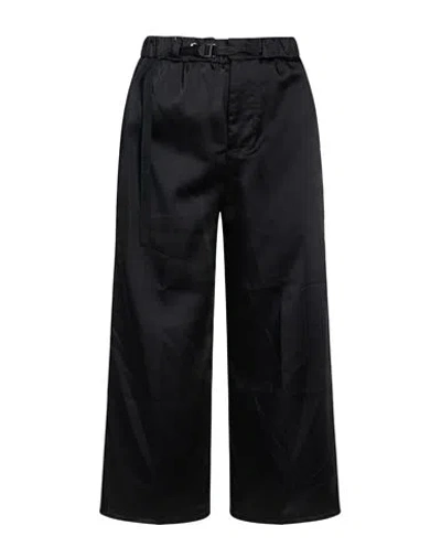 White Sand Woman Pants Black Size 4 Polyester, Elastane In Blue