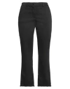 White Sand Woman Pants Black Size 6 Cotton, Polyester, Elastane