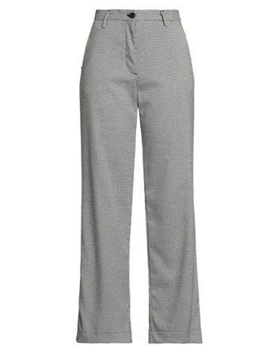 White Sand Woman Pants Black Size 6 Polyester, Viscose, Elastane In Gray
