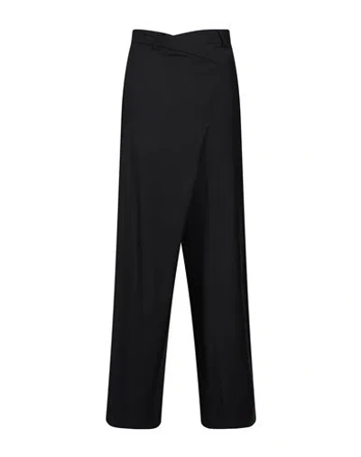 White Sand Woman Pants Black Size 6 Wool, Polyester, Elastane