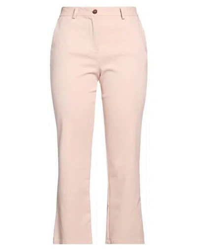 White Sand Woman Pants Blush Size 6 Cotton, Elastane In Pink