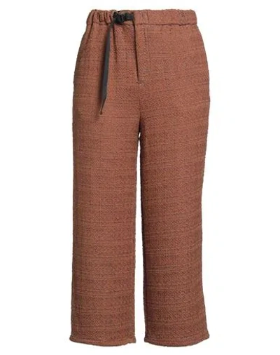 White Sand Woman Pants Brown Size 6 Polyester, Cotton, Viscose, Polyamide In Blue