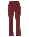 White Sand Woman Pants Burgundy Size 10 Cotton, Elastane In Red