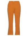 White Sand Woman Pants Camel Size 2 Cotton, Elastane In Beige