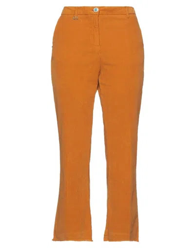 White Sand Woman Pants Camel Size 2 Cotton, Elastane In Beige