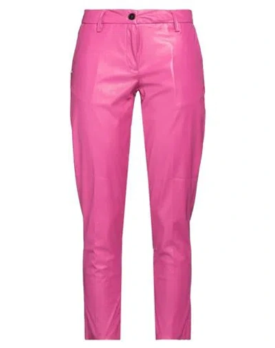 White Sand Woman Pants Fuchsia Size 8 Polyester, Polyurethane In Pink