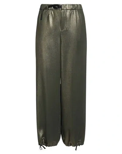 White Sand Woman Pants Gold Size 6 Polyester, Elastane In Green