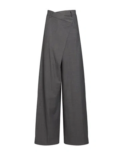 White Sand Woman Pants Grey Size 8 Wool, Polyester, Elastane In Gray