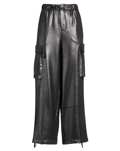 White Sand Woman Pants Gunmetal Size 2 Polyester, Elastane In Gray