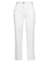 White Sand Woman Pants Ivory Size 0 Cotton, Elastane In White