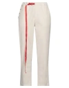 White Sand Woman Pants Ivory Size 1 Cotton, Elastane