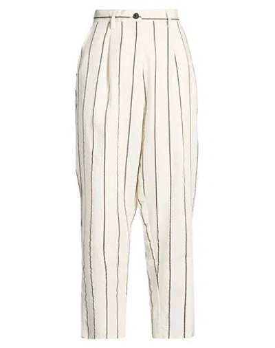 White Sand Woman Pants Ivory Size 8 Viscose, Polyester, Cotton In Neutral