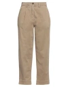 White Sand Woman Pants Khaki Size 6 Cotton, Elastane In Beige