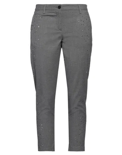 White Sand Woman Pants Lead Size 6 Polyester, Viscose, Elastane In Grey