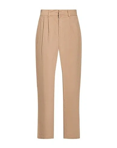 White Sand Woman Pants Light Brown Size 6 Pima Cotton, Cotton, Elastane
