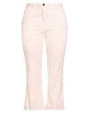 White Sand Woman Pants Light Pink Size 10 Linen, Cotton, Elastane