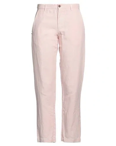 White Sand Woman Pants Light Pink Size 6 Lyocell, Linen