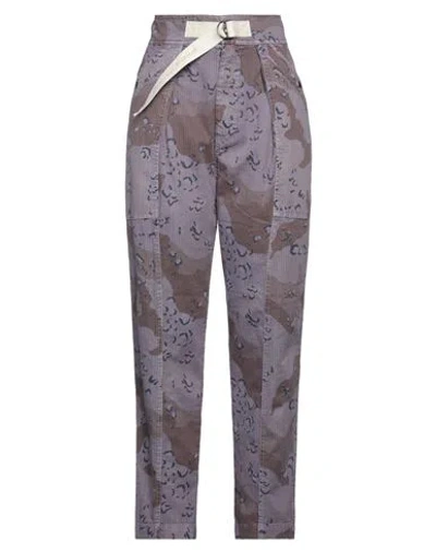 White Sand Woman Pants Mauve Size 6 Cotton In Purple