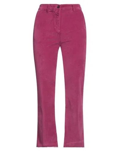 White Sand Woman Pants Mauve Size 8 Cotton, Elastane In Purple