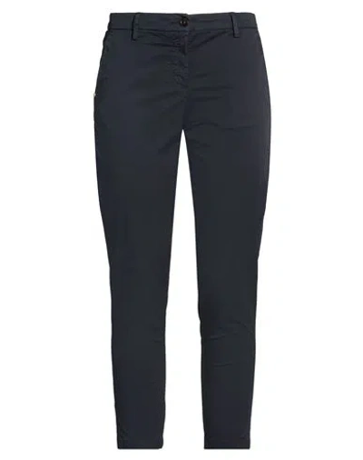 White Sand Woman Pants Midnight Blue Size 10 Cotton, Elastane