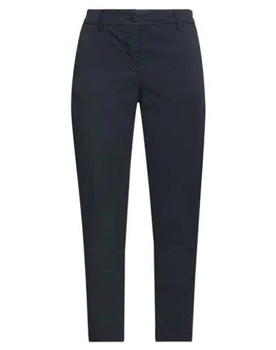 White Sand Woman Pants Midnight Blue Size 8 Cotton, Elastane In Black