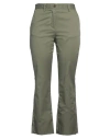White Sand Woman Pants Military Green Size 2 Cotton, Elastane